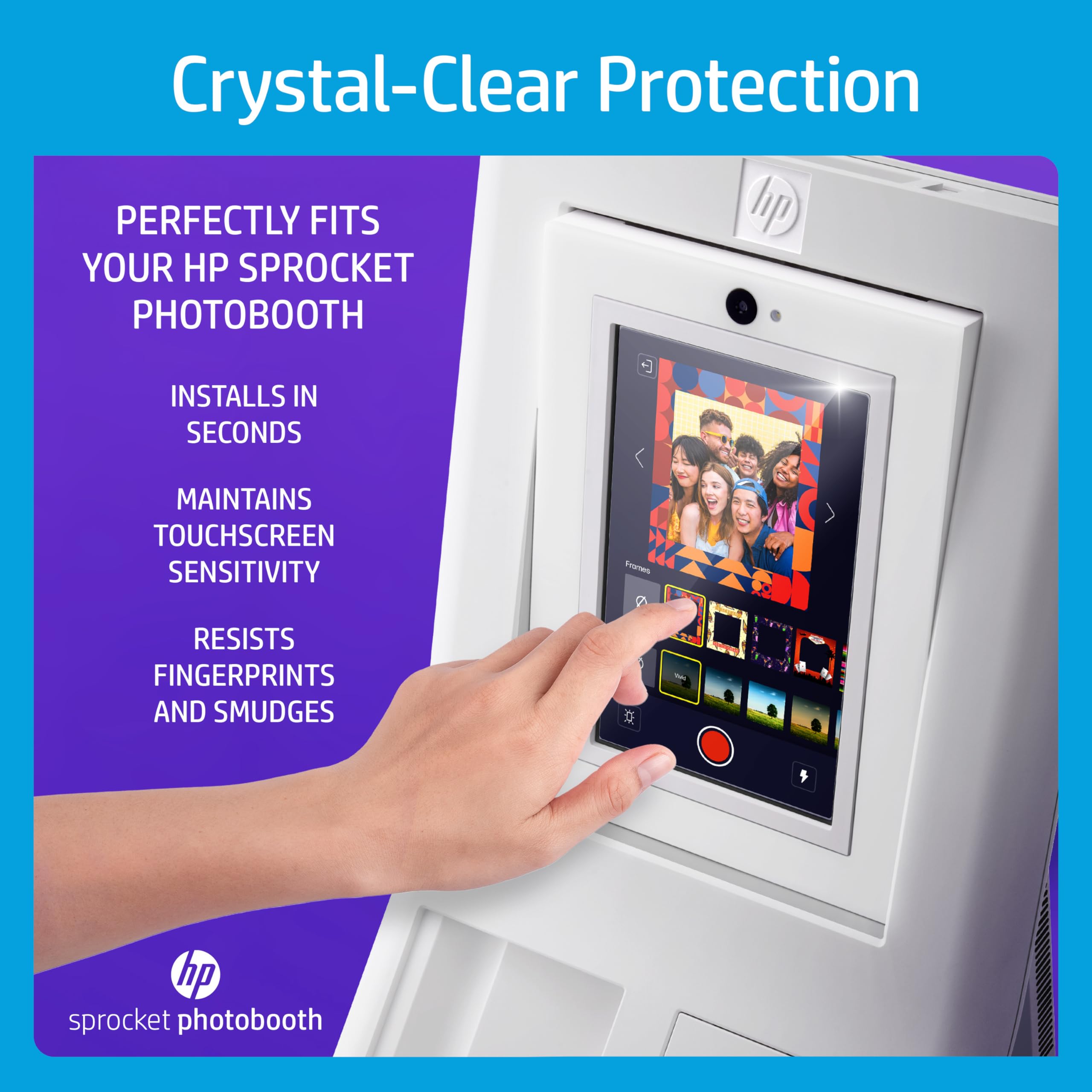 HP Sprocket Photobooth Screen Protector - 9H Tempered Glass, Scratch & Fingerprint Resistant