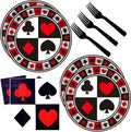 HSPAIDYP 60-Piece Poker Party Tableware Set – Plates, Napkins & Forks for Casino Night