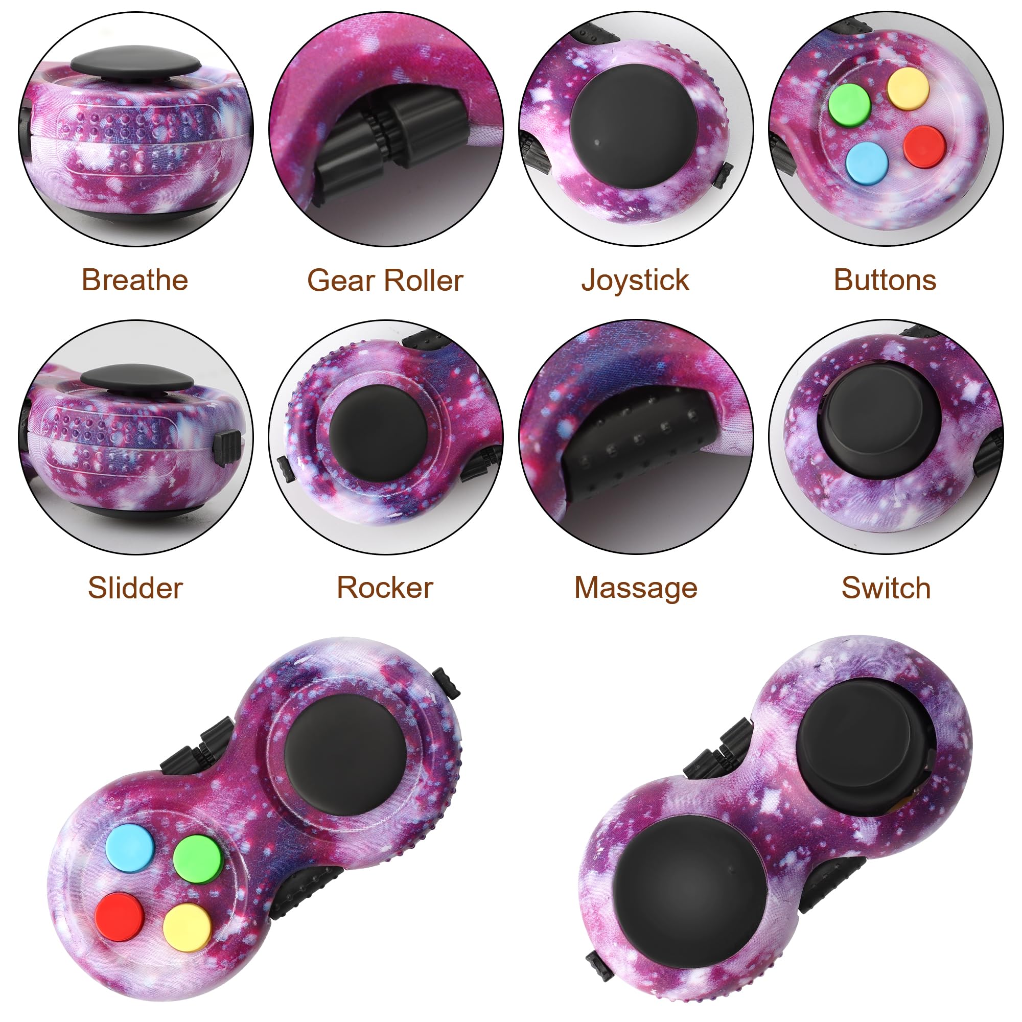 HTSHO 6-Pack Sensory Fidget Toy Set – Purple Stress Relief Toys for Kids and Adults
