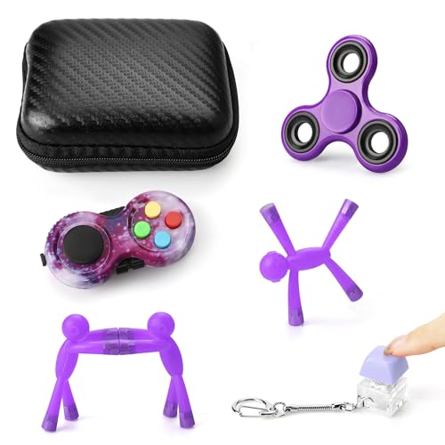 HTSHO 6-Pack Sensory Fidget Toy Set – Purple Stress Relief Toys for Kids and Adults