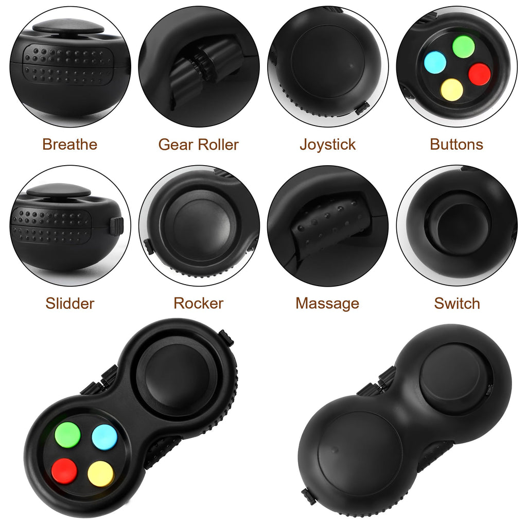 HTSHO 6-Pack Sensory Fidget Toy Set – Stress Relief & Anxiety Toys for Kids and Adults, Travel-Friendly for Airplane Car Road Trip, Classroom Rewards & Gifts (Black)