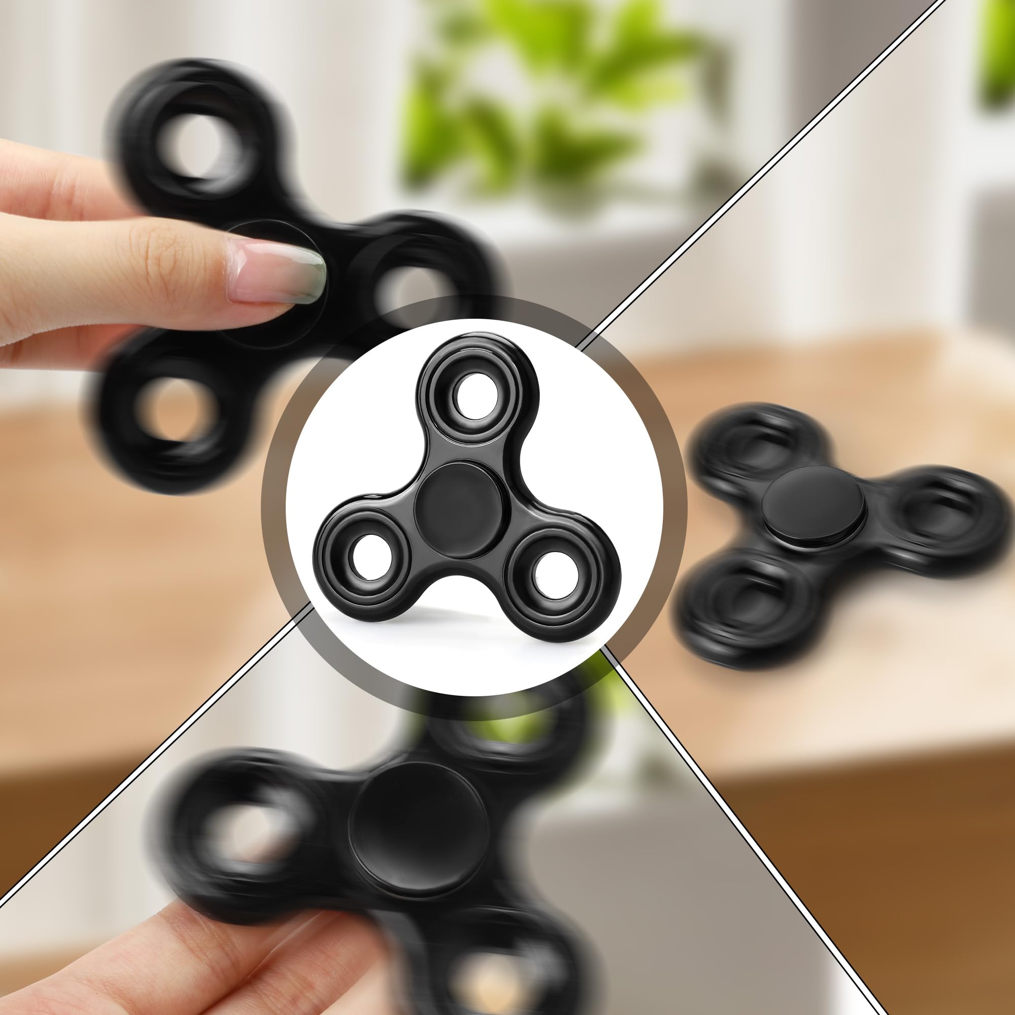 HTSHO 6-Pack Sensory Fidget Toy Set – Stress Relief & Anxiety Toys for Kids and Adults, Travel-Friendly for Airplane Car Road Trip, Classroom Rewards & Gifts (Black)