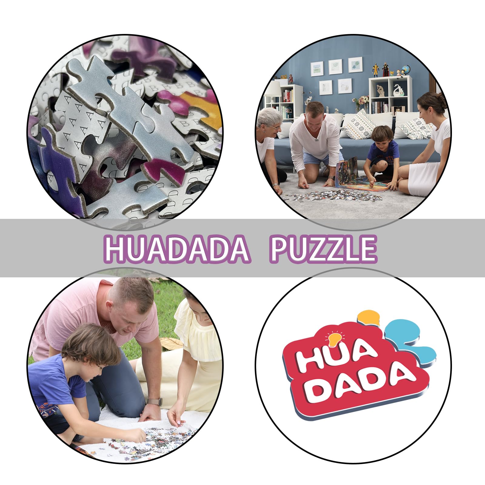 HUADADA 1000-Piece Blooming Flowers Jigsaw Puzzle – 27.5x19.7 Inch Finished Size with Poster