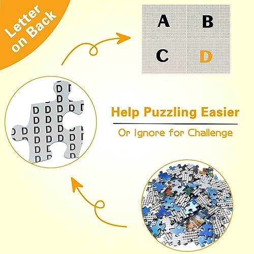 HUADADA 1000 Piece Butterfly Flower Jigsaw Puzzle for Adults – Letter Back, 27.5x19.6 Inch with Poster