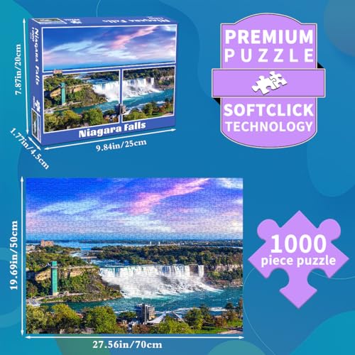 HUADADA 1000 Piece Jigsaw Puzzle - Niagara Falls - for Adults