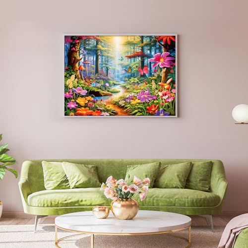 HUADADA 1000 Piece Jigsaw Puzzle: Colorful Forests, Exotic Flowers & Plants for Adults