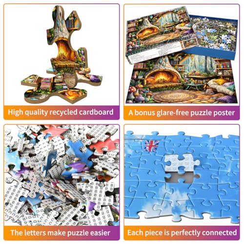 HUADADA 1000 Piece Jigsaw Puzzle for Adults – Fairy Tale Tree Hollow