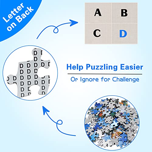 HUADADA 1000-Piece Jigsaw Puzzle for Adults – Precision Cut, ABC Labeling, 27.5x19.6 Inches with Poster