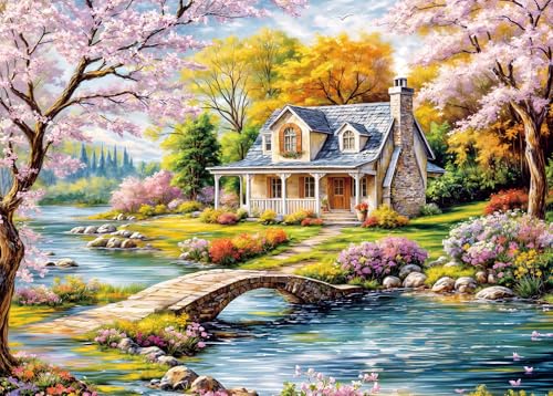 HUADADA 1000 Piece Jigsaw Puzzle: Idyllic Rural Summer Landscape for Adults