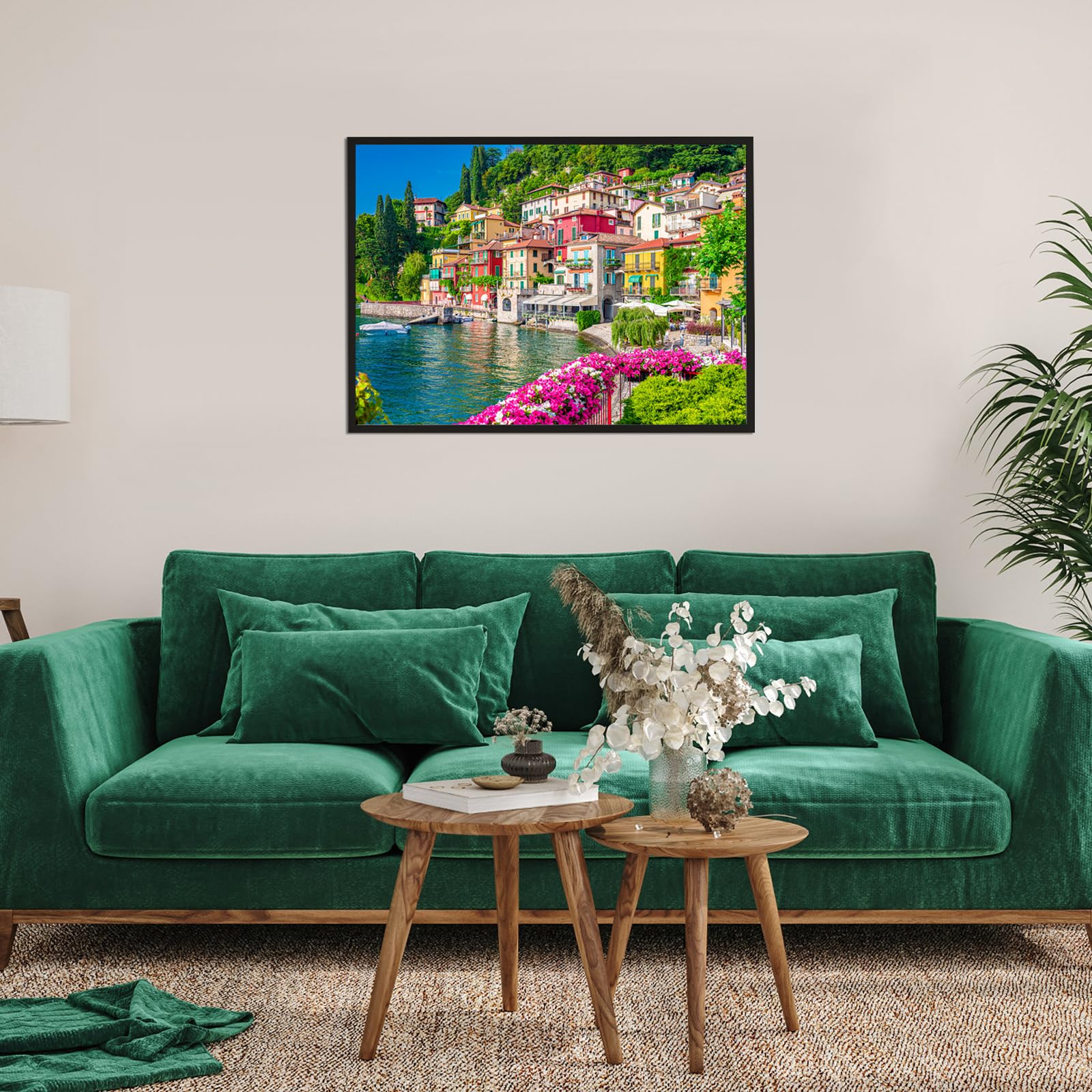 HUADADA 500 Piece Jigsaw Puzzle for Adults – Lake Como Italy Scenery, 19.3" x 13.7"