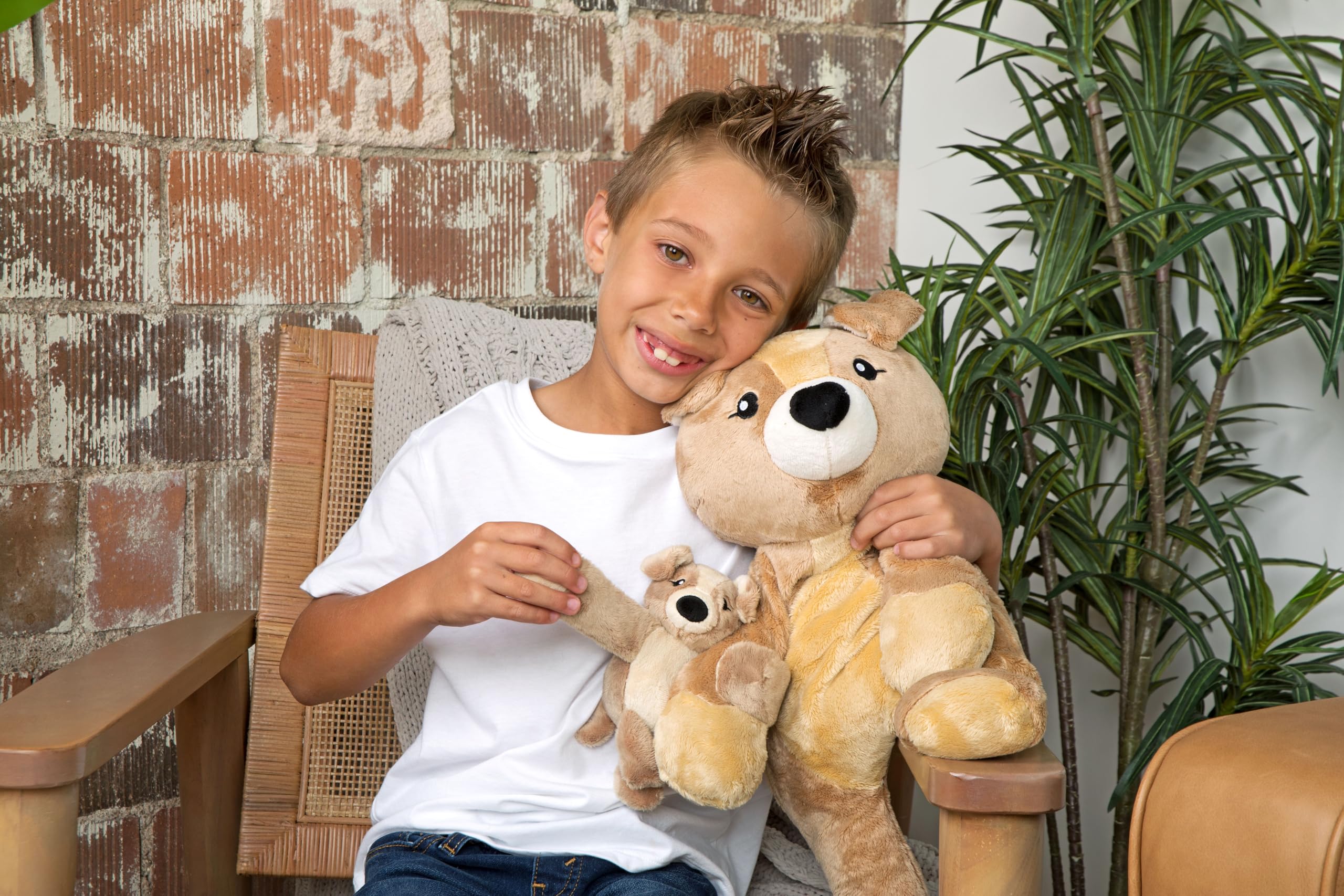 HUGIMALS Hug Babies Charlie the Puppy Mini Plush Stuffed Animal Bracelet – Soft, Portable Comfort for Kids