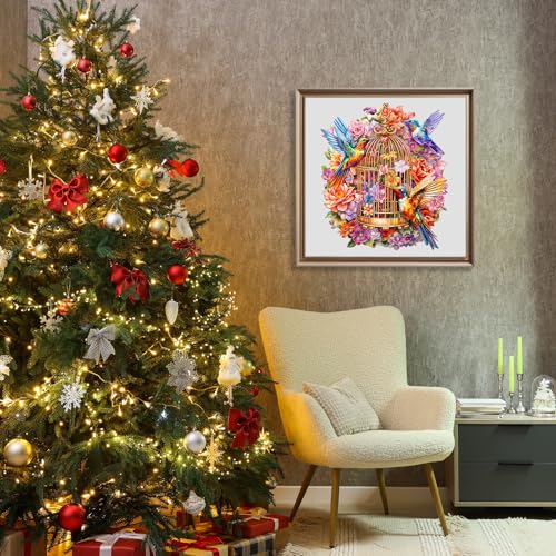 Hummingbird Garden Symphony Wooden Puzzle – 100-Piece Shaped Jigsaw for Adults, 8.5x7.3in