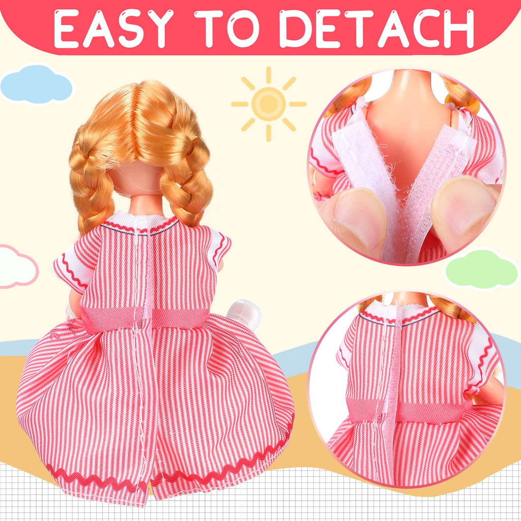 Hungdao 16-Piece Doll Clothes Set for 6-Inch Dolls - Assorted Outfits with Hook-and-Loop Closures