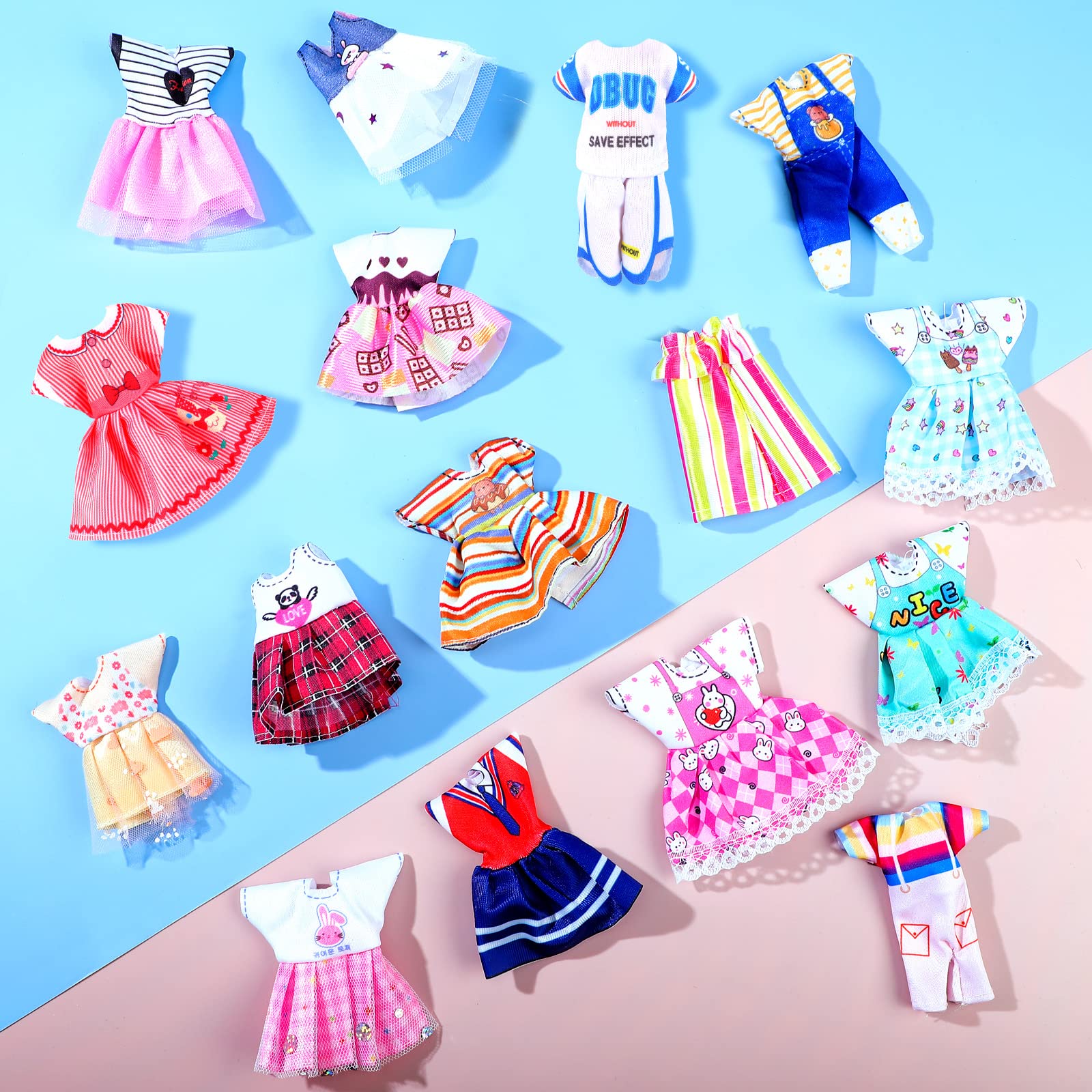 Hungdao 16-Piece Doll Clothes Set for 6-Inch Dolls - Assorted Outfits with Hook-and-Loop Closures