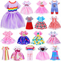 Hungdao 16-Piece Doll Clothes Set for 6-Inch Dolls - Variety of Cute Outfits with Hook and Loop Closure