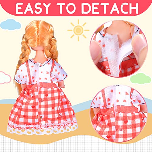 Hungdao 16-Piece Doll Clothes Set for 6-Inch Dolls - Variety of Cute Outfits with Hook and Loop Closure