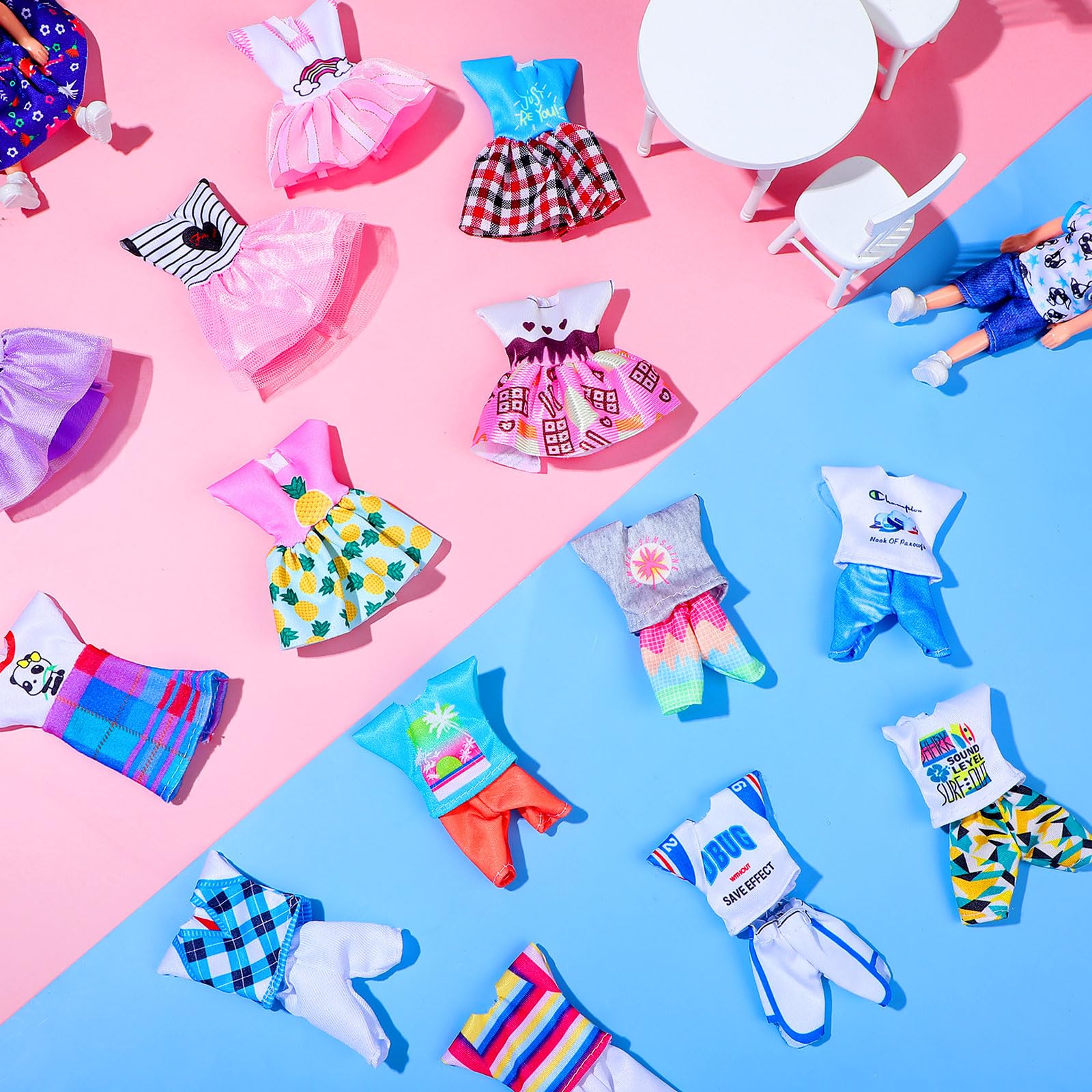 Hungdao 16-Piece Doll Clothes Set for 6-Inch Dolls – Mix of Boy and Girl Outfits
