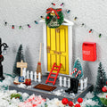Hungdao 20-Piece Miniature Elf Fairy Doors Decor Set - Includes Red & Yellow Doors, LED Lights, and Accessories