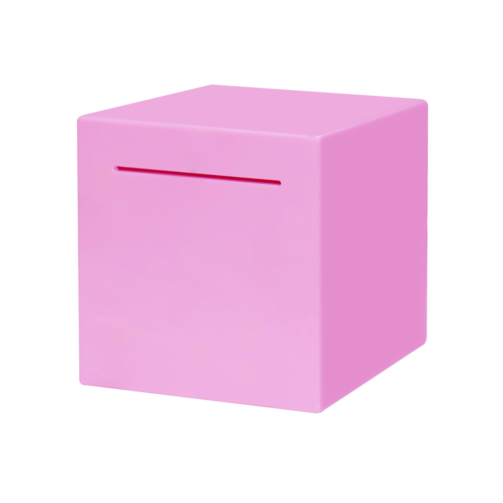 HUSAN Pink Break-to-Open Piggy Bank - 4.72-Inch Solid ABS Money Box with DIY Stickers for Kids and Adults