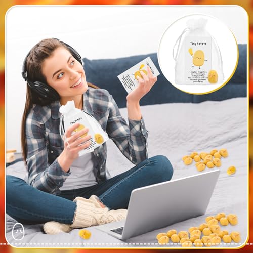 Huwena 30-Pack Mini Resin Potatoes with Funny Cards and Organza Bags – End of Year Gifts for Students, Teachers, Coworkers, and Nurses
