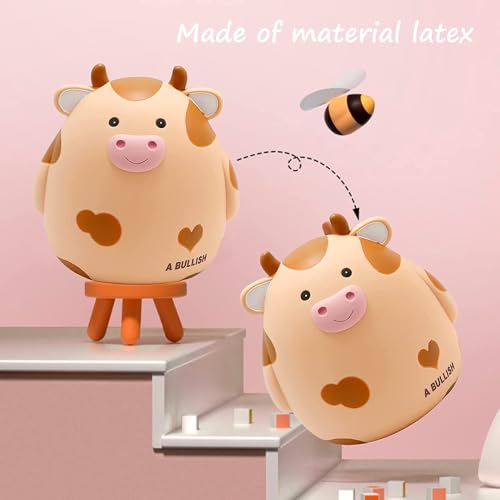 H&W Unbreakable Cow Piggy Bank for Kids – Cute Yellow Coin Savings Box with Easy-Access Stopper