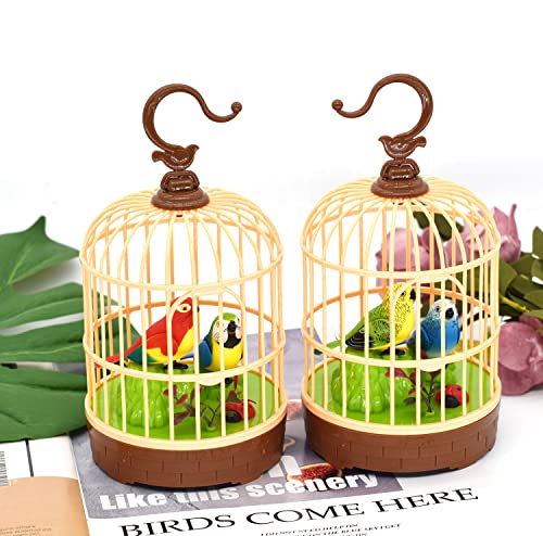HWD Voice-Activated Birdcage Toy – Singing, Fluttering Parrot for Kids, 3+ Years (B)