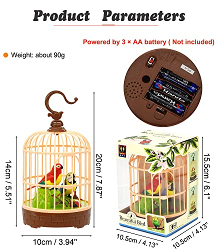 HWD Voice-Activated Birdcage Toy – Singing, Fluttering Parrot for Kids, 3+ Years (B)