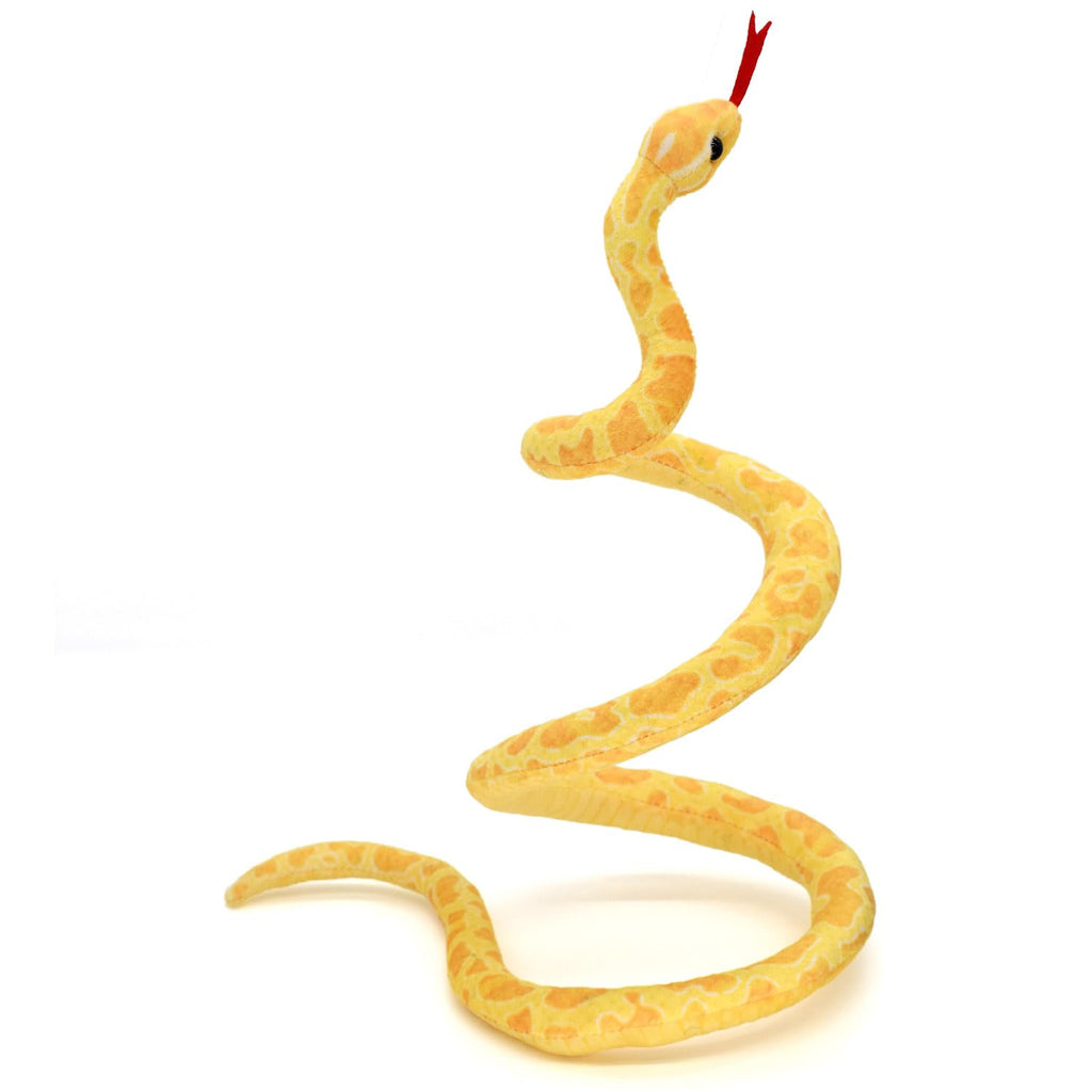 HWD Yellow Soft Snake Plush – 43.3 Inch Lifelike Stuffed Animal for Pranks and Gifts