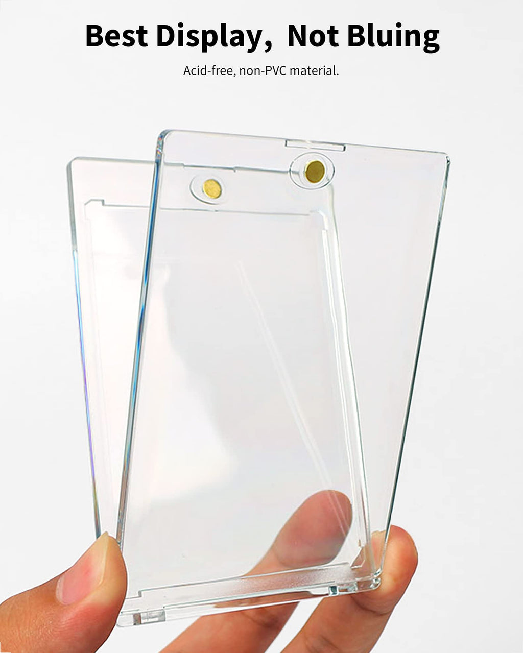 HYARUAT 75pt Magnetic Card Holder 5-Pack - Clear White One Touch Trading Card Cases