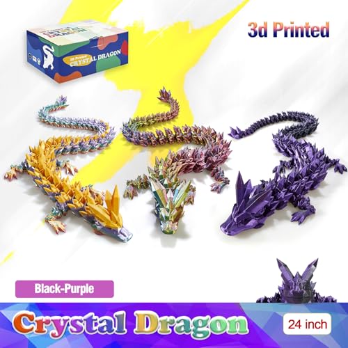 HyBaiS 24-Inch 3D Printed Dragon – Fully Articulated Poseable Figurine, Cinderwing 3D Design