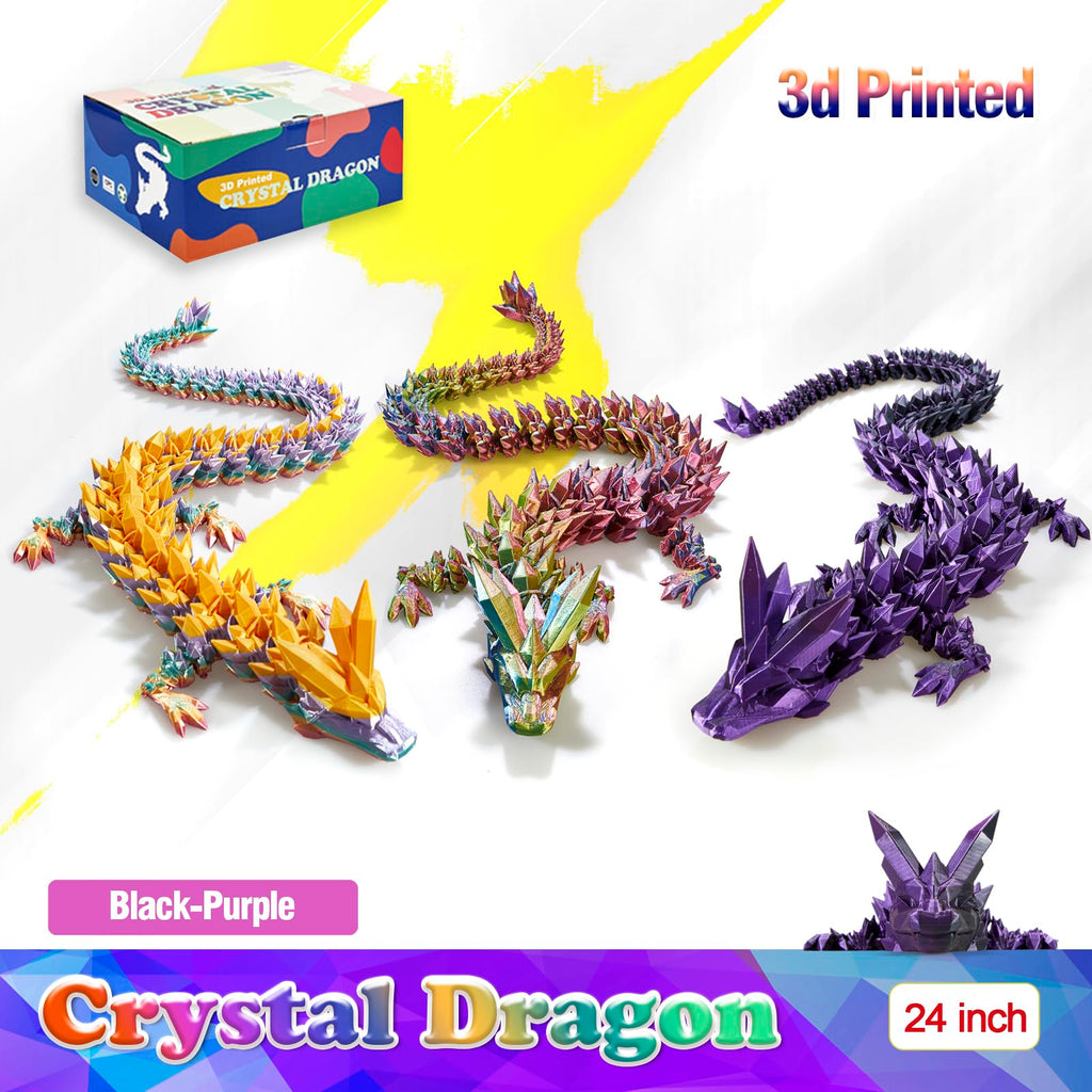 HyBaiS 24-Inch 3D Printed Dragon – Fully Articulated Poseable Figurine, Cinderwing 3D Design