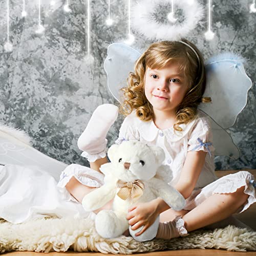 HyDren Angel Bear Plush Stuffed Animal – 25cm White Teddy Bear with Wings for Gifts and Decor