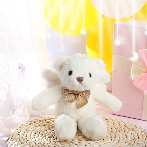 HyDren Angel Bear Plush Stuffed Animal – 25cm White Teddy Bear with Wings for Gifts and Decor