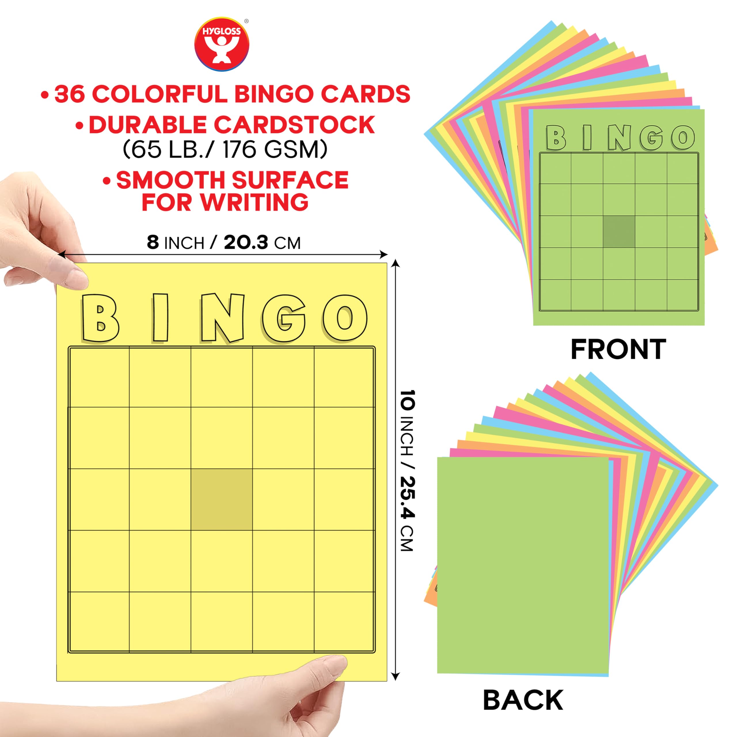 Hygloss 150-Pack Blank Bingo Cards – Write-On Disposable Sheets for Classrooms and Events