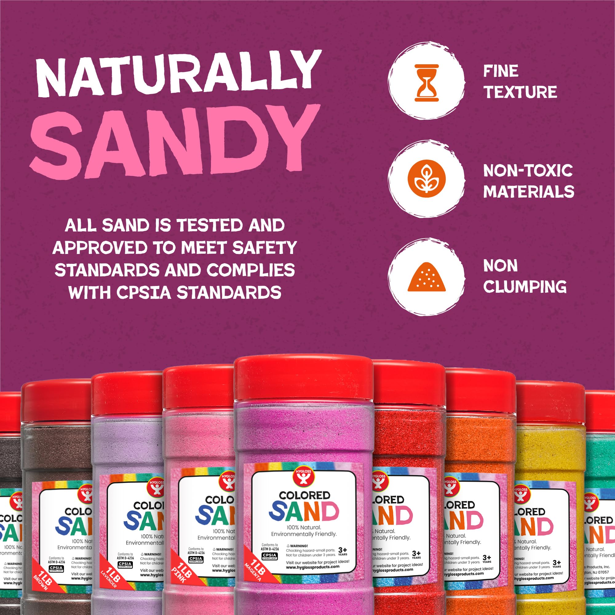 Hygloss Brown Colored Sand – 3 lb Bottle, Ultra-Fine Non-Toxic Craft Sand for Sand Art and Sensory Play