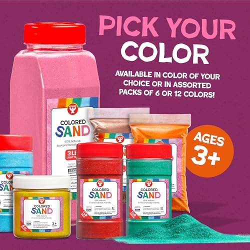 Hygloss Colored Sand – 3 lb Pink Sand Art Kit for Kids Ages 3+
