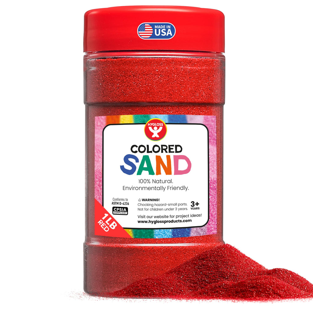 Hygloss Red Craft Sand (1 lb) – Ultra-Fine Grain for Sand Art and Sensory Bins