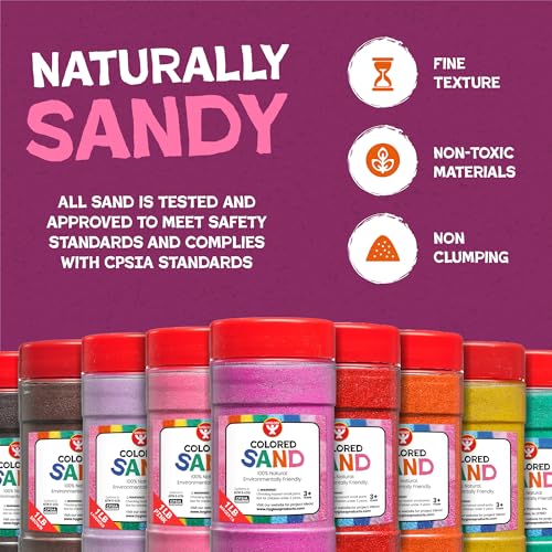 Hygloss Red Craft Sand (1 lb) – Ultra-Fine Grain for Sand Art and Sensory Bins