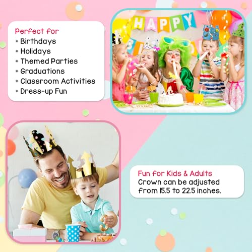 Hygloss White Paper Crowns – Pre-Cut, 24-Pack for DIY Decorating