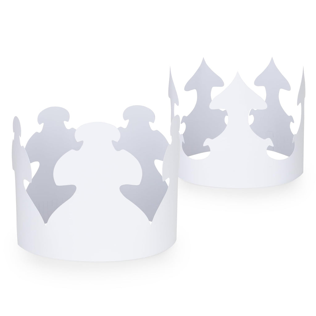 Hygloss White Paper Crowns – Pre-Cut, 24-Pack for DIY Decorating
