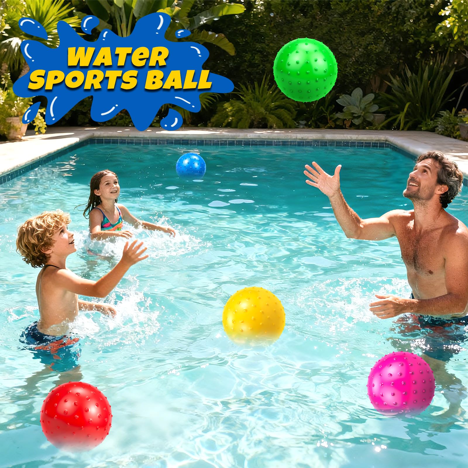 Hymaz 9-Inch Knobby Balls Set of 5 – Soft Sensory Bouncy Balls with Pump for Kids, Toddlers, Stress Relief, Party Favors