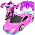 Hymaz Pink Remote Control Car for Kids – 1:18 Scale Transforming Robot Toy with 360° Drift Spin