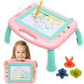 HZZILEY Magnetic Drawing Board for 3 Year Old Girls – Mess-Free Doodle Pad with 4 Color Zones, Detachable Legs & Alphabet Numbers