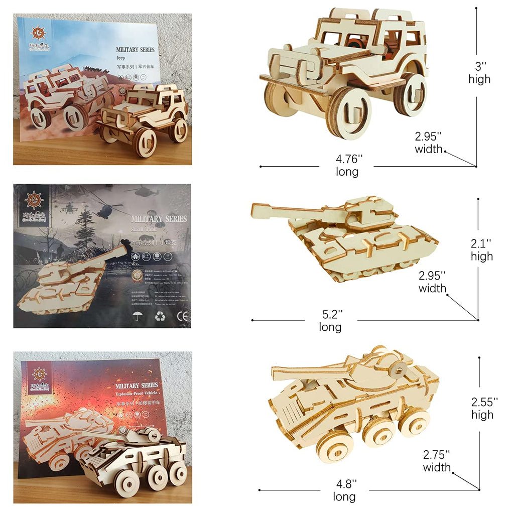i-CHONY 3D Wooden Car Puzzle Set – 6 DIY Assembly Models for Teens & Adults