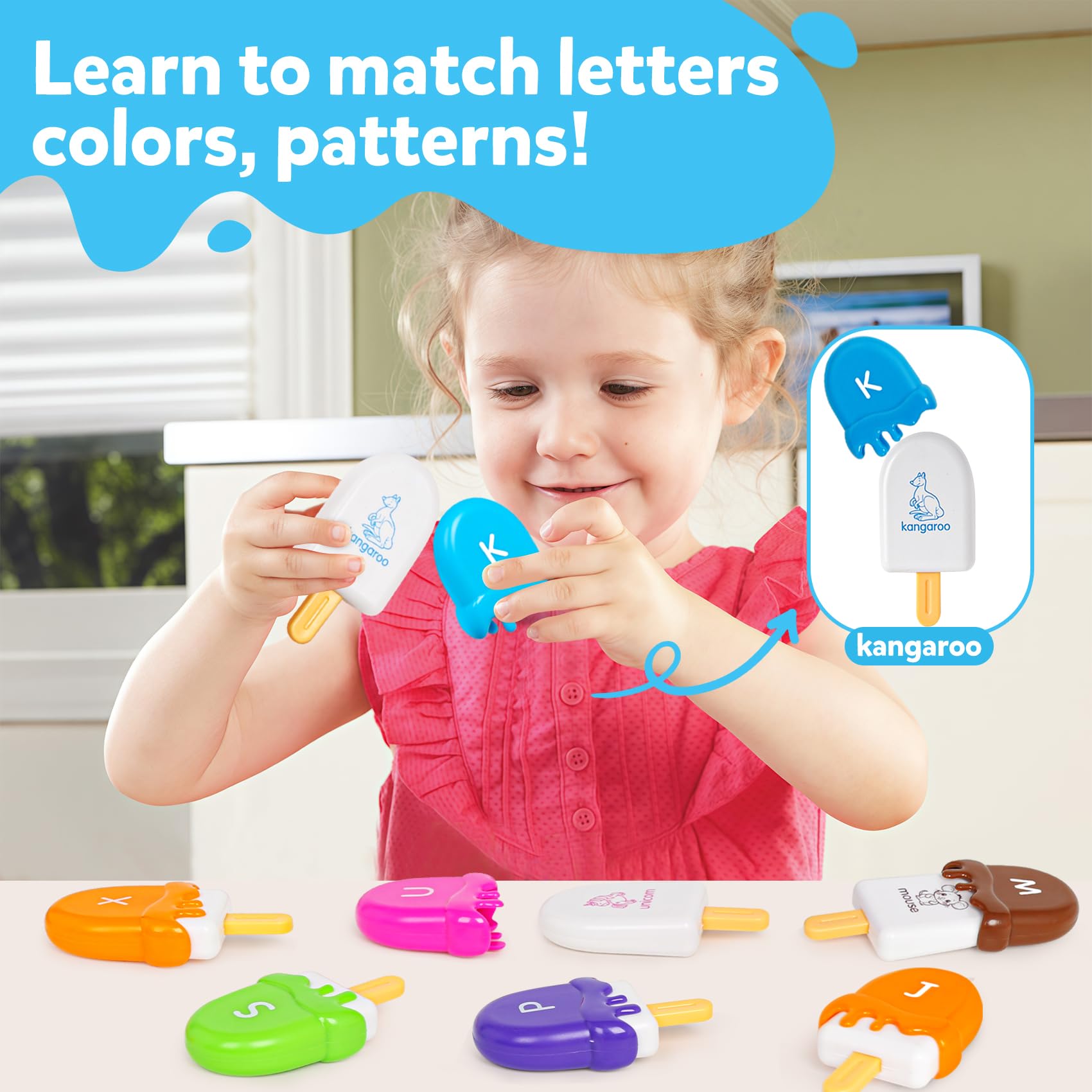 Ice Cream Alphabet Matching Toy - Uppercase & Lowercase Letter Learning Set for Preschoolers Ages 3-6