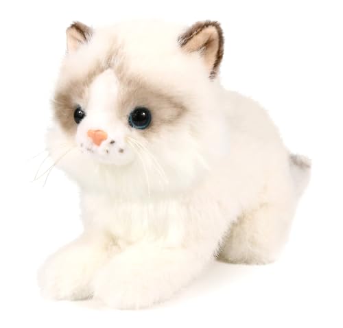 Ice King Bear 8-Inch Realistic Ragdoll Kitten Plush Toy – Lying Pose Soft Stuffed Cat for Kids and Cat Lovers
