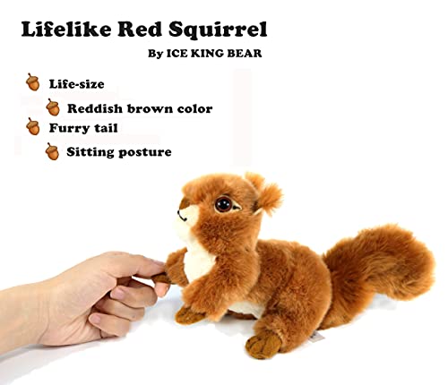 Ice King Bear Realistic Red Squirrel Plush – 6-Inch Lifelike Stuffed Animal