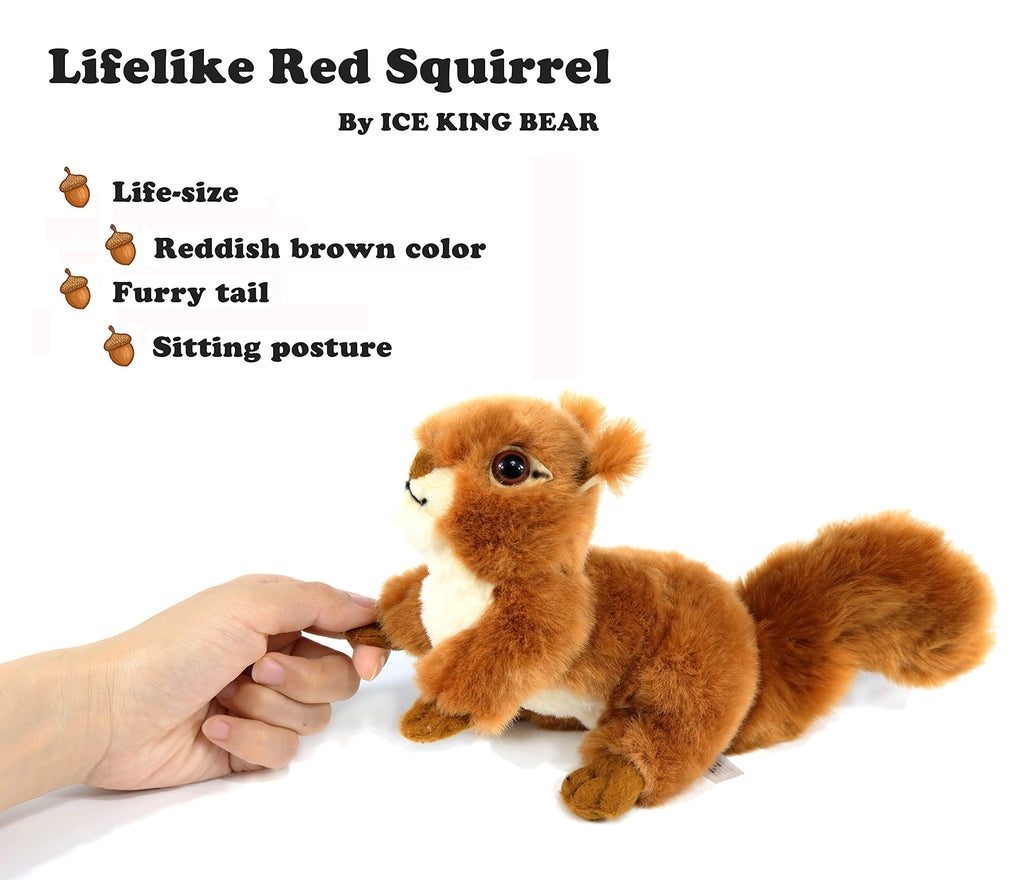 Ice King Bear Realistic Red Squirrel Plush – 6-Inch Lifelike Stuffed Animal