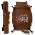 ICoDeesse Cat Dice Rolling Tray – Folding Leather Portable DND RPG Accessory