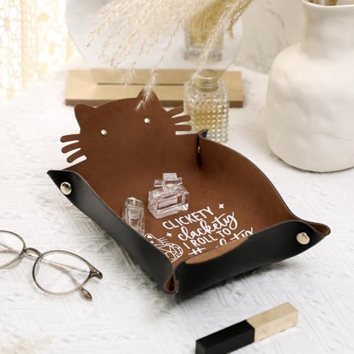 ICoDeesse Cat Dice Rolling Tray – Folding Leather Portable DND RPG Accessory